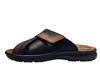 Leather slippers crotch strap -black and brown view 1