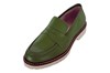 Trendy leather slip-on sandals - green leather view 2