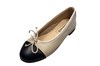 Supple patent nose ballerina - pale beige leather view 2