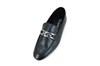 Leather Loafers with Chain - black view 2