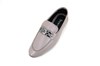 Flat Leather Loafers with Chain Detail - soft lila view 2