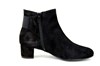 Black Soft Suede Short Boots with Low Heels view 2