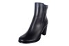 Tough ankle boot with high block heel - black leather view 2