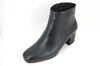 Comfortable Stylish Short Boots with Heels - black leather view 2