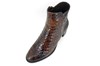 Croco Leather Ankle Boots Brown Black view 2