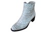 Unique croco-look ankle boots - white/grey view 2