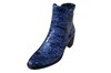 Unique croco-look ankle boots - blue/black view 2