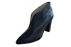 Ankle-high V-cut boots with block heel - black leather view 2