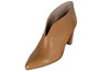 Ankle-high V-Cut boots with block heel - brown leather view 2