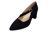 Contemporary pumps with diagonal strap - black suede view 2