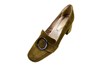 Loafer with blockheel -olive green suede view 2
