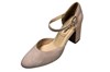 Pumps with block heel and strap - Beige suede view 2