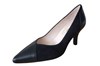 Elegant pump with leather and suede combination -black view 2