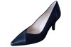 Elegant pump with leather and suede combination -blue view 2