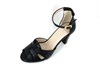 Heeled Peep Toe Pumps with Ankle Strap - black view 2