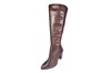 Pointed elastic leather boots - Brown view 2