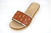 Womens leather slippers - natural gold view 2