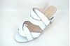 Exclusive Mule Sandals with Heels - white leather view 2