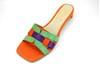 Slipper Sandals with Low Heel - orange, green, lilac/purple view 2