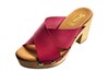Mule wooden sool and leather cross strap -pink- view 2