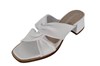 Slipper sandals withe blockheel - white view 2