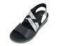 Comfortable Elastic Leather Sandals - black white antracite view 2