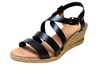 Espadrilles sandals with Wedge Heels and cross straps - black view 2