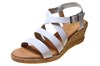 Espadrilles sandals wedge heeled and leather straps - white view 2
