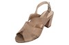 Sandals with high blockheel - taupe leather view 2