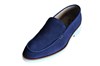 Loafer with white sole - blue suede view 2