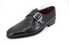 Black leather Loafers with Buckle view 2