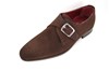 Monk Strap Shoes - brown suede view 2