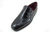 Black leather  Men's Loafers view 2