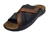 Leather slippers crotch strap -black and brown view 2