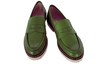 Trendy leather slip-on sandals - green leather view 3