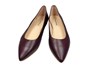 Ballerina shoes pointed nose -Burgundy red leather view 3