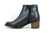 Chic Cool Ankle Boots Low Heels - black leather view 3