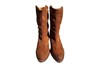 Cowboy Boots with Heel and Zipper - brown suede view 3