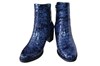 Unique croco-look ankle boots - blue/black view 3