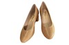 Comfortable pumps with subtle print - brown suede view 3