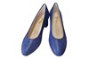 Comfortable pumps with subtle print -blue suede view 3