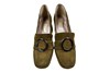 Loafer with blockheel -olive green suede view 3