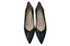 Elegant pump with leather and suede combination -black view 3