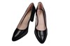 Pump with elegant block heel - black leather view 3