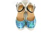 Espadrille Wedge Heels - blue green turquoise view 3