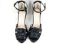 Heeled Peep Toe Pumps with Ankle Strap - black view 3