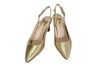 Slingback pumps with trendy heel -champagne nubuck view 3