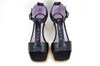 Peeptoe Sandals with Ankle Strap and Heels - black view 3