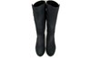 Comfortable Flat Heeled Long Boots - black suede view 3