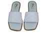 Flat White Leather Slippers Square Nose view 3